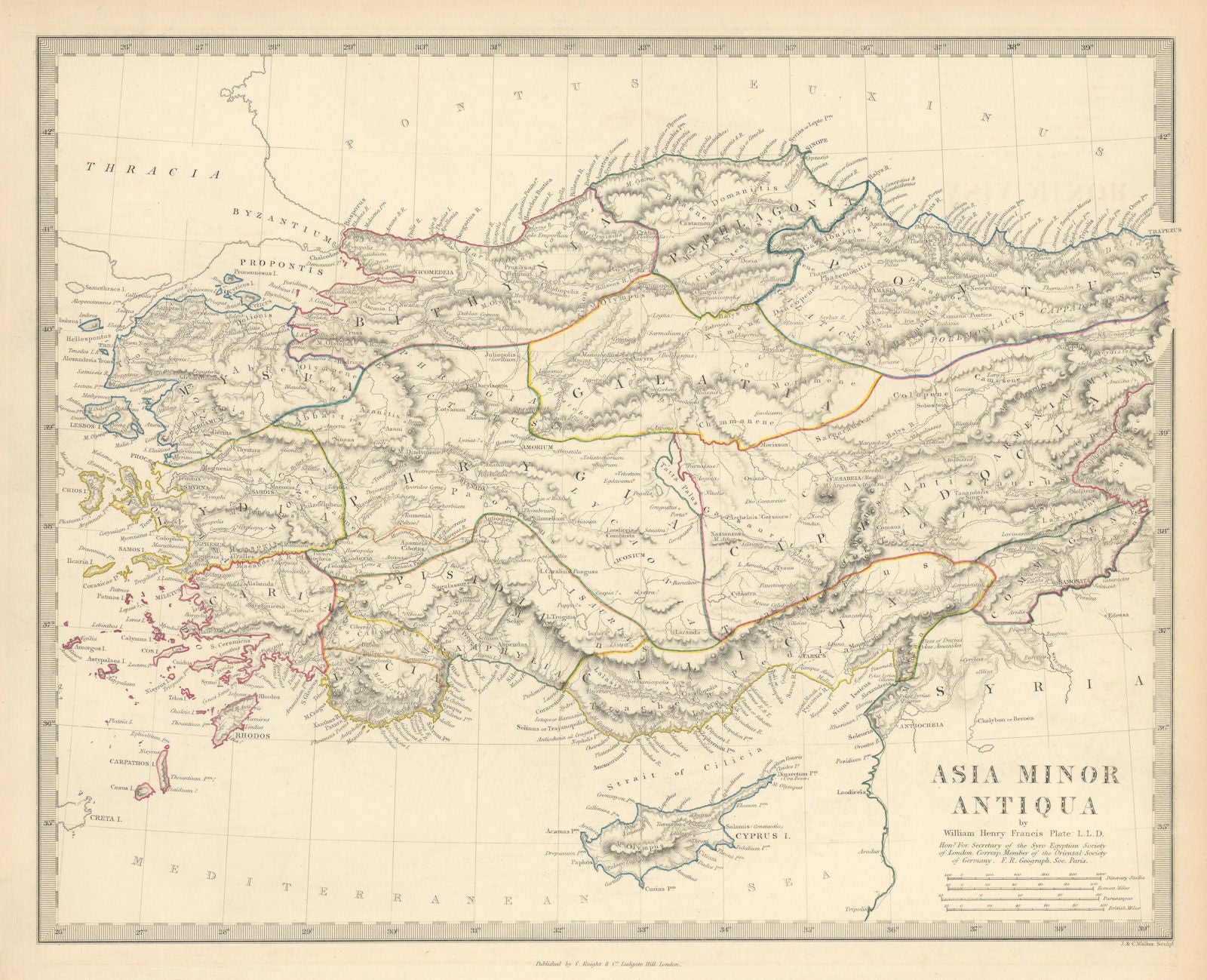 ASIA MINOR ANTIQUA. Turkey Cappadocia Cyprus Galatia Phrygia SDUK/Plate 1846 map